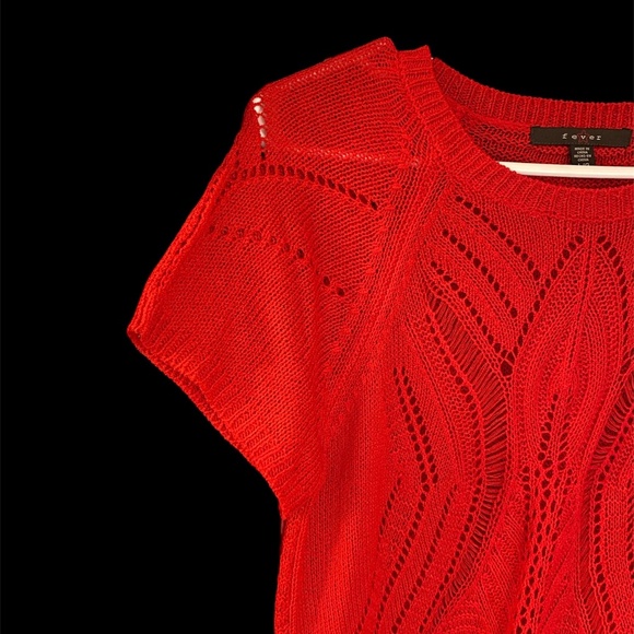 Vintage Womens Fever Brand Knitted Short Sleeve Round Neck Blouse Top Large - Picture 6 of 6